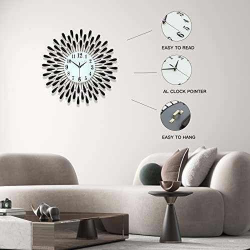 Large Wall Clocks for Living Room Decor Big Modern Silent Clock - Image 4