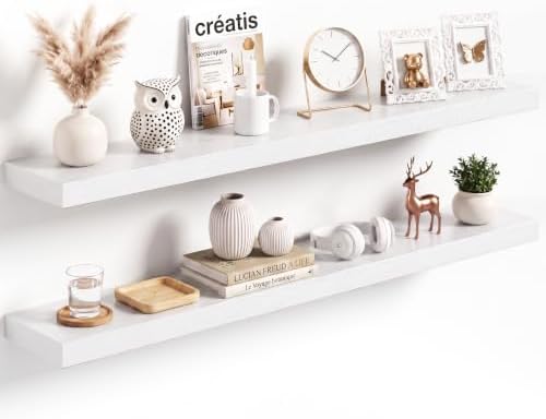 Acovy 48x8in Floating Shelves 2 Pack, Wall Mount Display Shelf by Acovy