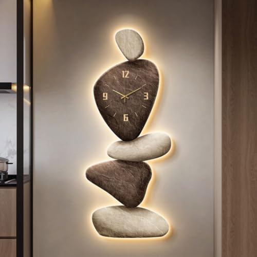 3D LED Wall Art Clock, Modern Irregular Creative Wall Decor by Unknown