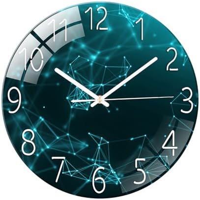 Ergocar Glass Wall Clock Silent Scanning Mechanical Round Glass Wall Clock by Ergocar
