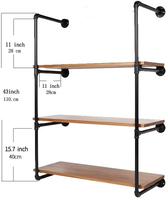 4-Tier Industrial Pipe Shelving Bracket System, DIY Rustic Farmhouse Style - Image 3