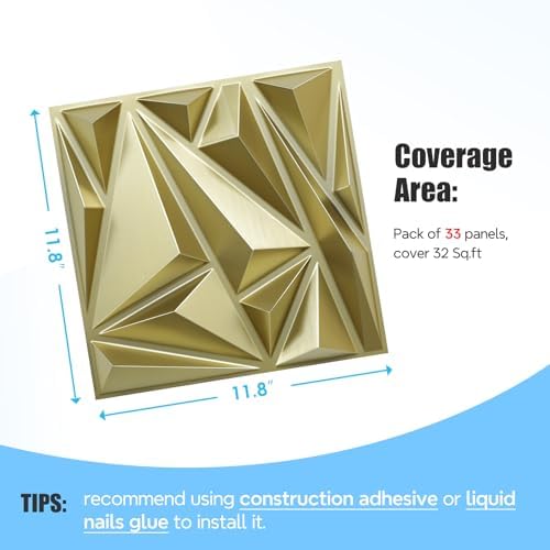 STICKGOO Gold 3D Wall Panels, 33 Pack - Image 4
