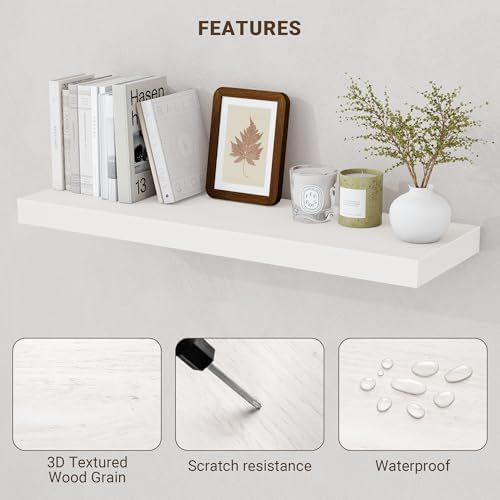 Acovy 36 Inch Floating Shelves, Wooden Shelves - Image 5