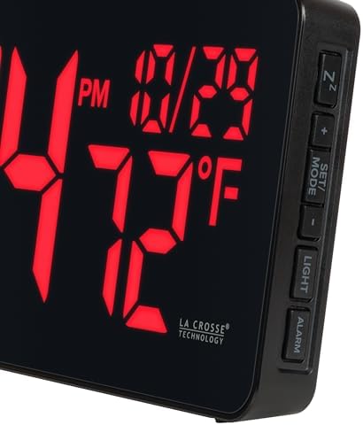 La Crosse Technology 513-1411R Red Digital LED Wall Clock - Image 2