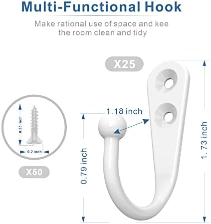 ZAYBOD 25 Pack White Hooks for Hanging - Image 3