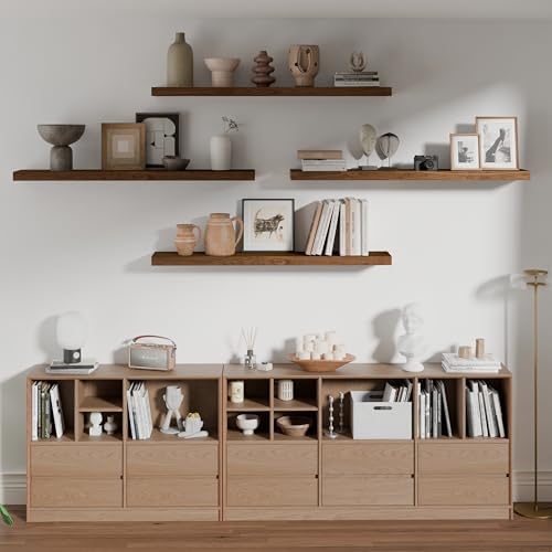 ROGMARS 36 Inches Long Walnut Floating Shelves - Image 5