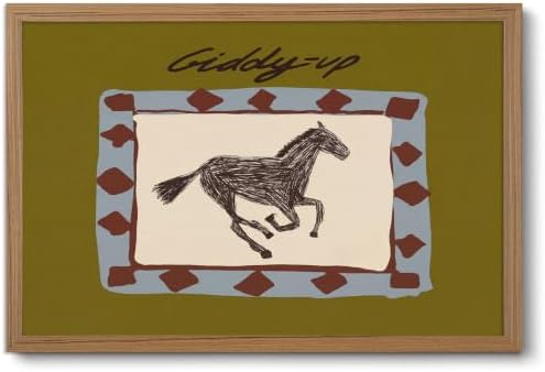 Framed Western Cowboy Wall Art Horse Giddyup canvas Print Decor by ZMDDYSWallArt