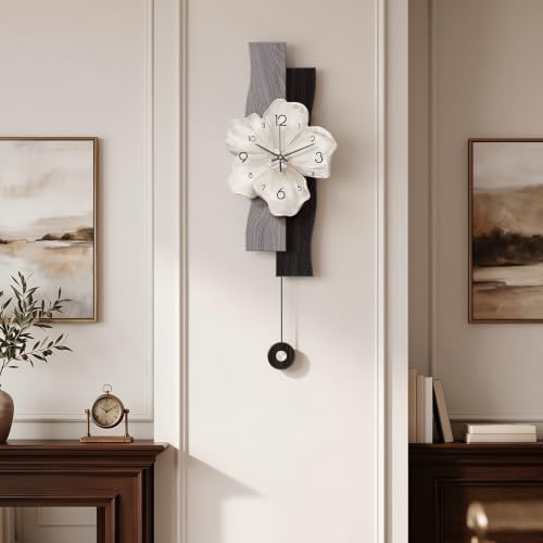 Flower Wall Clocks Battery Operated Decorative by Janstime