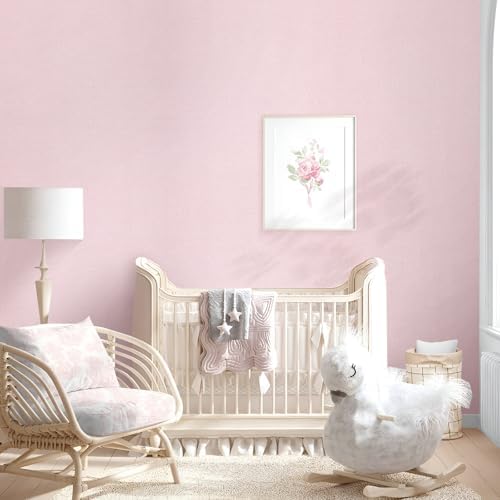 Pink Wallpaper 15.75"x787.4" Peel and Stick Removable Grasscloth - Image 4