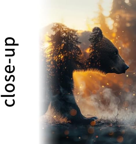 Muzenso 5 Panel Canvas Prints Bear and Forest Wall Art 60x32'' - Image 5