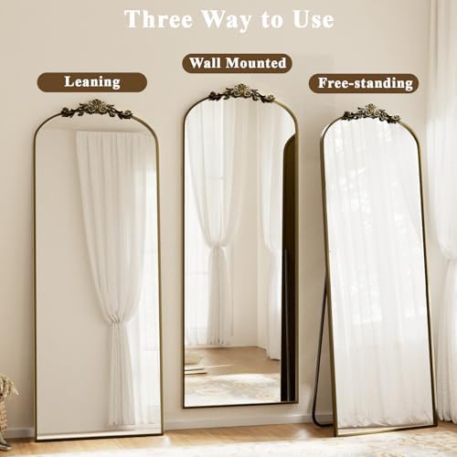 BEAUTYPEAK 56" x 21" Full-Length Baroque Arch Mirror - Image 3