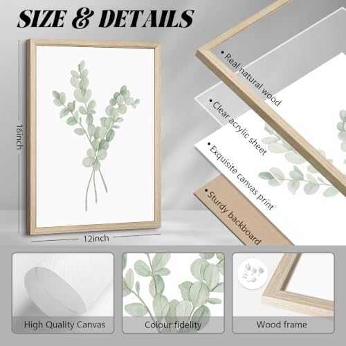 Sage Green Botanical Wall Art Deor Eucalyptus Leaf Pictures Plant Prints - Image 2