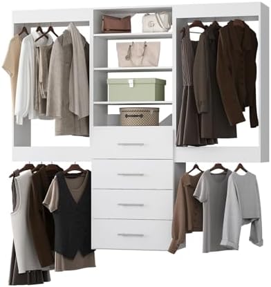 Modular Closet System, Wood Tower Closet Storage by Unknown