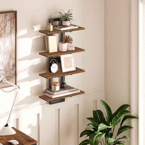 HOOBRO Floating Shelves, 15 Inch Wall Shelf Set of 2, Wall Mounted Storage - Image 4