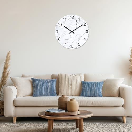 Extra Large Marble Wall Clocks Battery Operated 24 Inch - Image 5