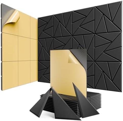8 Pack Self-Adhesive Acoustic Panels, Sound Proof Foam Panels by ROOME