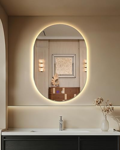 Irregular LED Bathroom Mirror 32"x22" Dimmable Anti Fog by Butylux