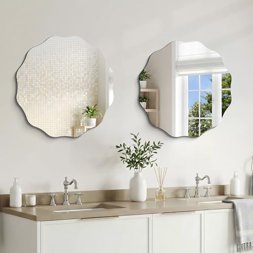 CILIBER Wavy Mirror for Wall, 3mm Tempered Glass Decorative Bathroom Vanity - Image 4