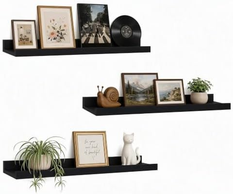 24inch Long Floating Shelves for Wall Decor, 3-Set Shelves by RicherHouse