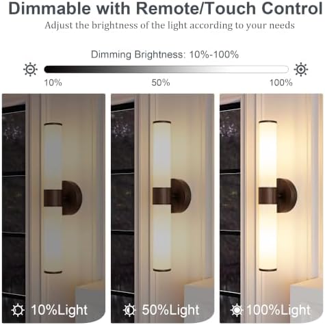 8000mAh Walnut Battery Operated Wall Sconces Set of 2, Dimmable Rechargeable - Image 6