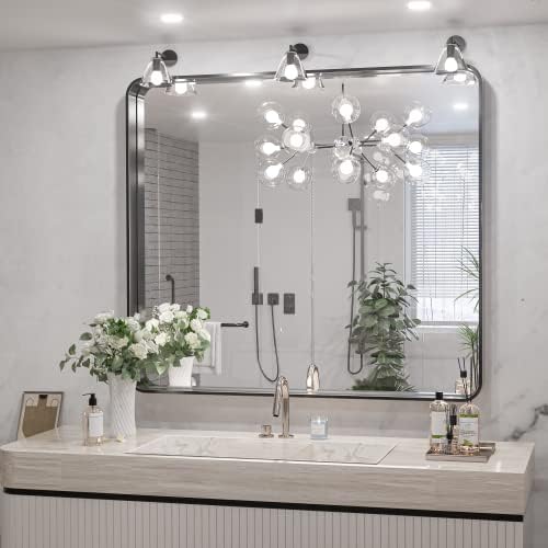 TokeShimi 36 x 36 Inch Wall Mirror Black Bathroom Vanity Mirror - Image 5
