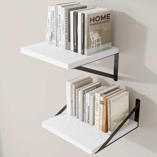 Deep Wall Shelves 12"W x 12"D Engineered Wood Floating Shelves by Venusmiles