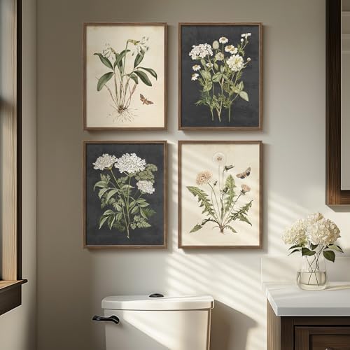 Framed Vintage Botanical Floral Wall Art by Cuspin