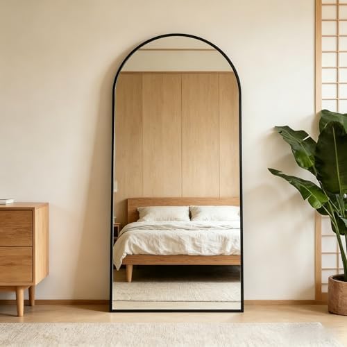 69" x 26" Arched Full Length Mirror Black Aluminum Alloy Frame by ARMSET