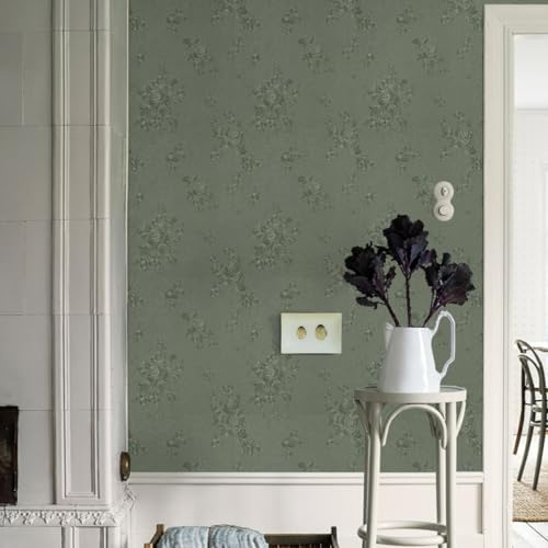 Green Flower Peel and Stick Wallpaper Solid Pure Paper 18in x 118in - Image 6