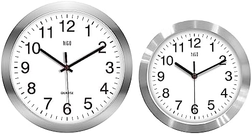 HITO 10 Inch Silent Wall Clock 12 Inch Silent Wall Clock Battery Operated Non by hito