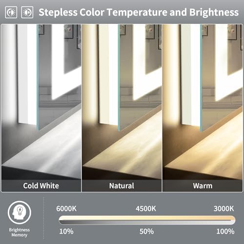 LED Mirror for Bathroom, 72x36 Inch Backlit + Front Lighted - Image 4