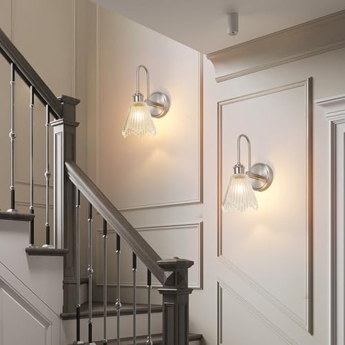 Wall Sconces Set of Two, Nickel Sconces Wall Decor - Image 7