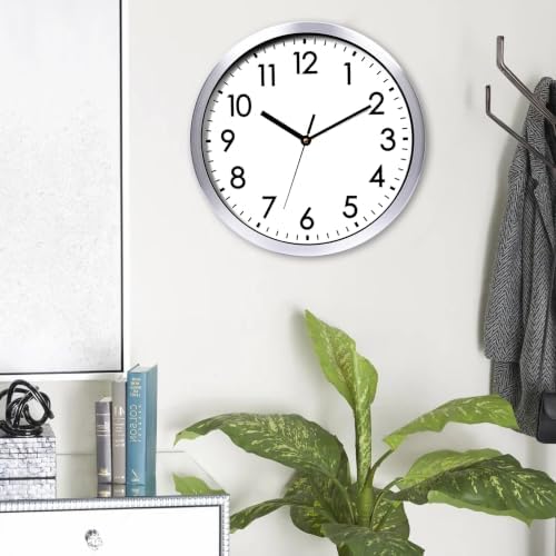 12 Inch Metal Wall Clock Silent, Non-Ticking Decorative Modern Analog Quartz - Image 5