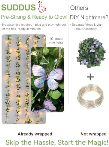 suddus Vine with Lights, Vine Lights with Butterfly - Image 6