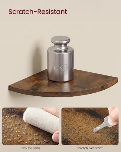 VASAGLE Floating Corner Shelves, 7.8 x 7.8 x 0.5 Inches - Image 4