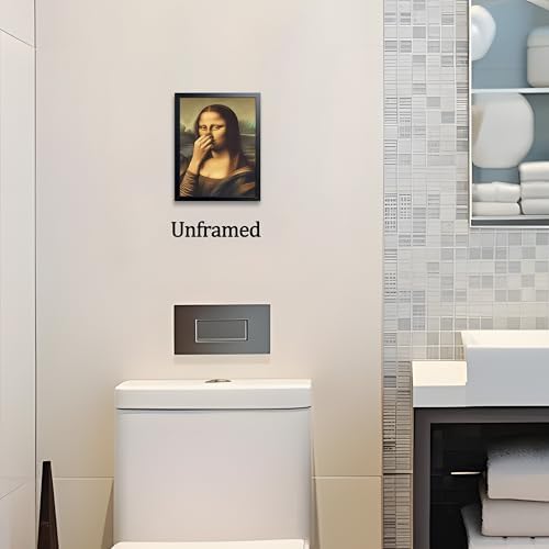 XYHYRA Vintage Mona Lisa Bathroom Wall Art, Funny Mona Lisa Pinching Nose Wall - Image 5