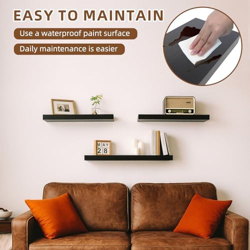 Floating Shelves for Wall, 23.6 x 6.3 Inch Rustic Display Storage Shelves - Image 5