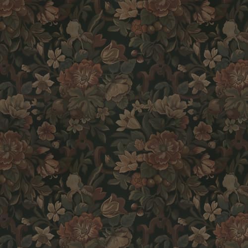 Dimoon Vintage Peel and Stick Wallpaper Dark Green Floral Wall Paper 16.1"x591" by DIYYOURMOON