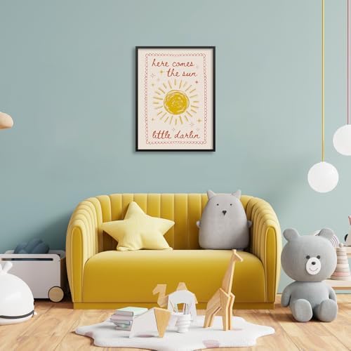 Kids Sun Canvas Wall Art Trendy Inspirational Quote Posters 16x24 inch Black - Image 5