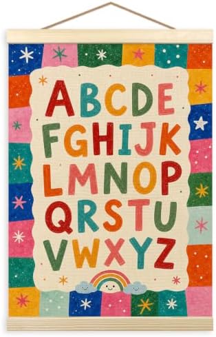 madalo Colorful ABC Alphabet Wall Art Poster Hanger Frame 12x16 by Unknown
