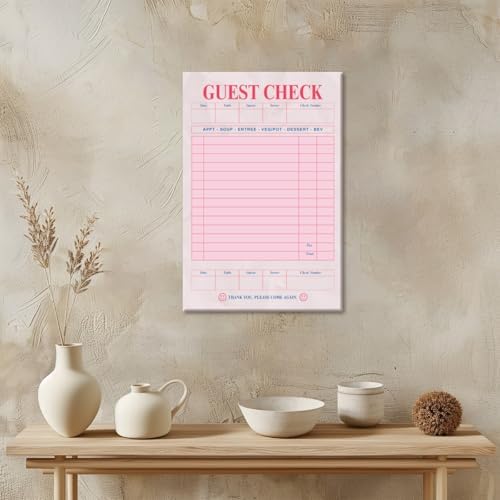 Pink Blank Guest Check Poster Trendy Retro Art Print Vintage Style Wall Art - Image 4
