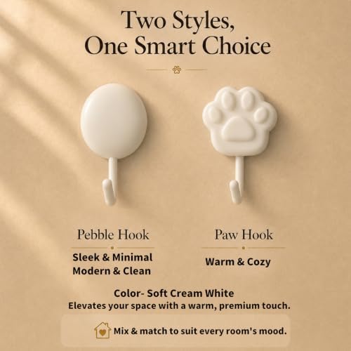 White Decorative Adhesive Hooks - Image 4