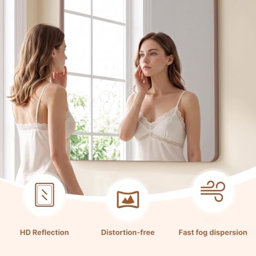 Kosmonia 36x36 Inch Bathroom Vanity Mirror Brushed Rose Gold - Image 5
