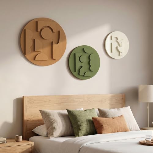 3D Textured Round Modern Abstract Boho Wall Art - Image 7