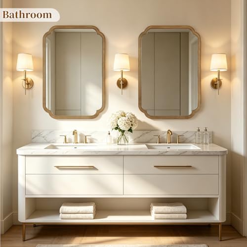 HOMECOOKIN Wood Bathroom Mirror - Image 4