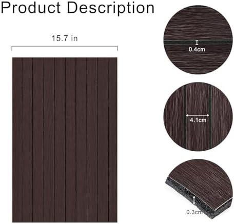 3D Faux Wood Slat Wall Panel – Peel and Stick Self Adhesive Soundproof Foam - Image 4