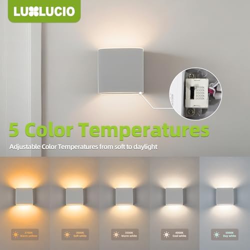2 Pack Bright Silver Up and Down LED Wall Sconce, IP65 Waterproof Indoor - Image 2