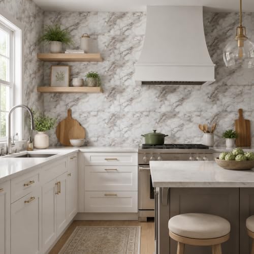 20Pcs Marble Wall Panels 23.6"X11.8" PVC Waterproof Tiles Peel and Stick Wall - Image 3