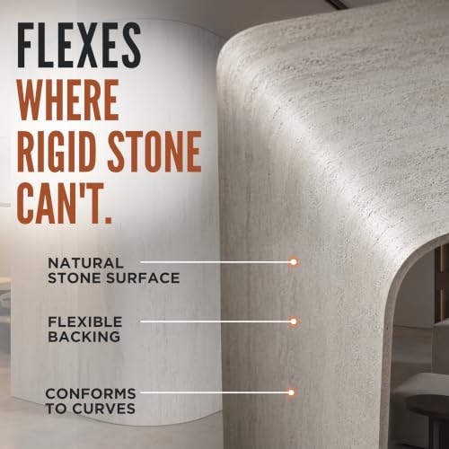 White Travertine Flexible Clay Stone 12"x12" Wall Panel Sample - Image 7