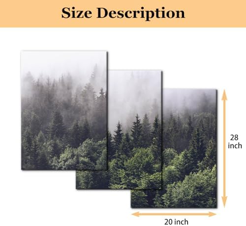 Pacimo Canvas Wall Art Fog Over Pine Tree Forest Nature Wilderness Photography - Image 5